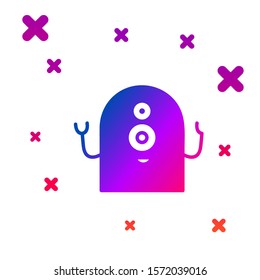 Color Alien icon isolated on white background. Extraterrestrial alien face or head symbol. Gradient random dynamic shapes. Vector Illustration