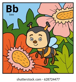 Color alphabet for children, letter B (bee)