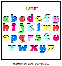 Color alphabet on white background
