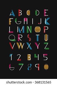 Color alphabetic fonts and numbers. Vector eps10 illustrator.