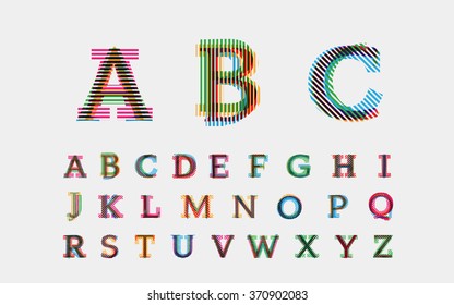 Color alphabetic fonts. Vector eps10 illustrator.