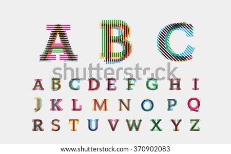 Color alphabetic fonts. Vector eps10 illustrator.