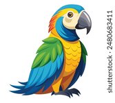 color amazon parrots single birds eps file

