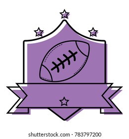 color american ball emblem with stars and ribbon design