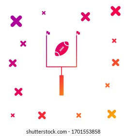 Color American football with goal post icon isolated on white background. Gradient random dynamic shapes. Vector Illustration