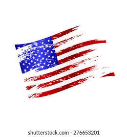 color american national flag grunge style eps10