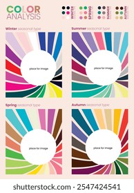 Análise de cores, harmonia de cores, estações das cores