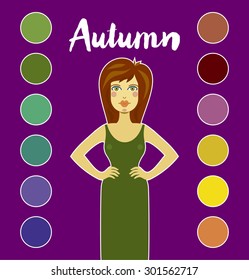 Color analysis. Summer type of female appearance. System of contrast analysis
