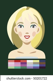Color analysis. Summer type of female appearance.