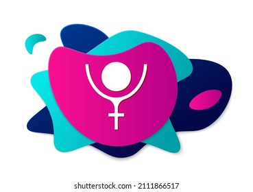 Farbe Antikes astrologisches Symbol des Pluto-Symbols einzeln auf weißem Hintergrund. Astrologie-Planet. Zodiac und Astrologie Schild. Abstrakter Banner mit flüssigen Formen. Vektorgrafik