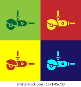Color Angle grinder icon isolated on color background.  Vector Illustration