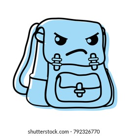 color angry and cute bag object kawaii