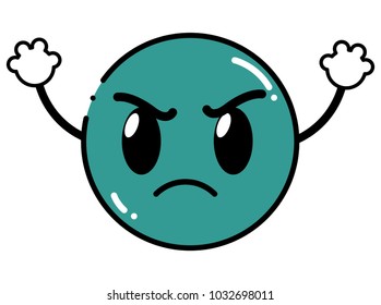 color angry emoji face expression with arms