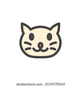 Color animal single icon cat