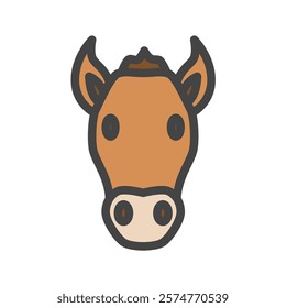 Color animal single item icon horse