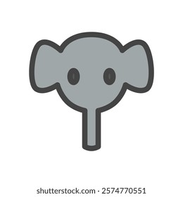 Color animal single item icon elephant