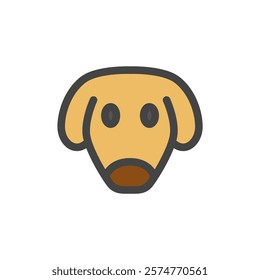 Color animal single item icon dog