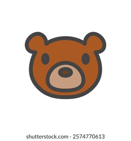 Color animal single item icon bear