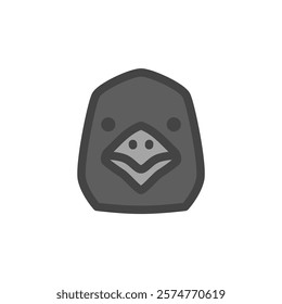 Color animal single item icon crow