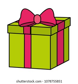 color anniversary present gift with ribbon bow