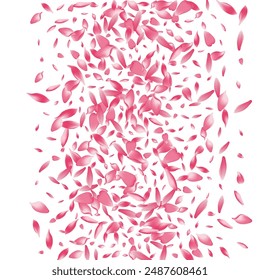 Color Apple Petal Vector White Background. Transparent Romance Rose Petal Design. Sakura Petal Valentine Card. Dream Lotus Petal Template.