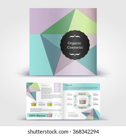 Color application booklet template design for corporate identity with statistics and infographics. Cover layout and infographics. Business stationery.
