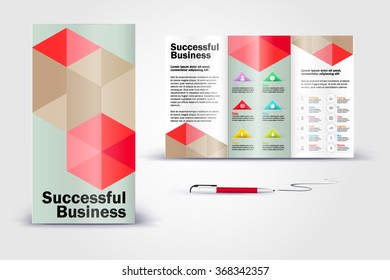 Color application booklet template design for corporate identity with statistics and infographics. Cover layout and infographics. Business stationery.