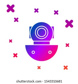 Color Aqualung icon isolated on white background. Diving helmet. Diving underwater equipment. Gradient random dynamic shapes. Vector Illustration