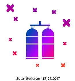 Color Aqualung icon isolated on white background. Oxygen tank for diver. Diving equipment. Extreme sport. Diving underwater equipment. Gradient random dynamic shapes. Vector Illustration