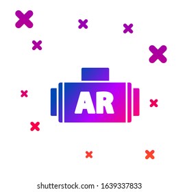 Color Ar, augmented reality icon isolated on white background. Gradient random dynamic shapes. Vector Illustration