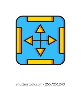 Color Area measurement icon isolated on white background. Flat filled outline style with shadow. Vector