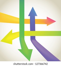 Color arrow going up and down - illustration