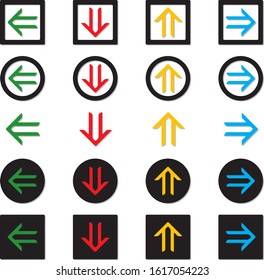 Color arrow icon set Vector