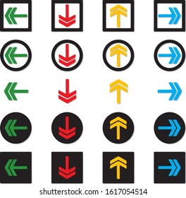 Color arrow icon set Vector