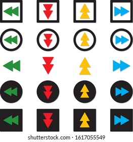 Color arrow icon set Vector