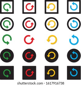 Color arrow icon set Vector