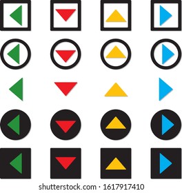 Color arrow icon set Vector