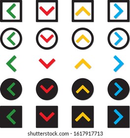 Color arrow icon set Vector