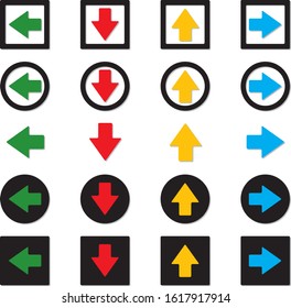 Color arrow icon set Vector