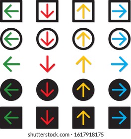 Color arrow icon set Vector