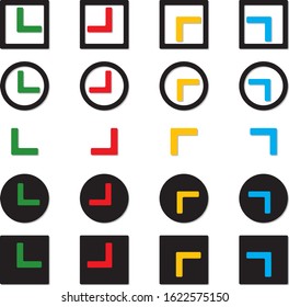 Color arrow icon set Vector