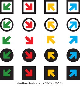 Color arrow icon set Vector