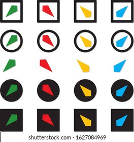 Color arrow icon set Vector