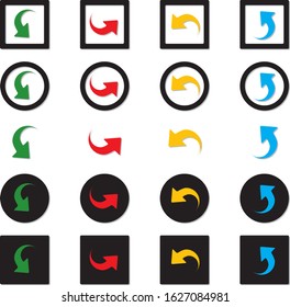 Color arrow icon set Vector