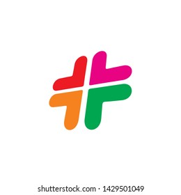 Color Arrow Plus Logo Design