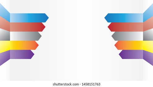 Color arrow pointing towards the middle Space is suitable for text input