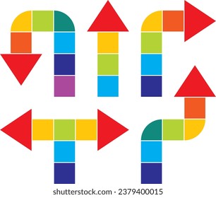 Color arrow rainbow set icons design elements. Vector illustration.