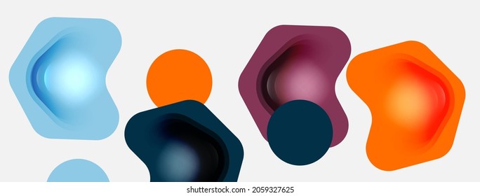 Color arrow shapes on white backdrop. Minimal geometric abstract background. Vector illustration for wallpaper banner background or landing page