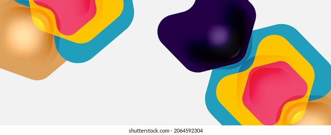 Color arrow shapes on white backdrop. Minimal geometric abstract background. Vector illustration for wallpaper banner background or landing page