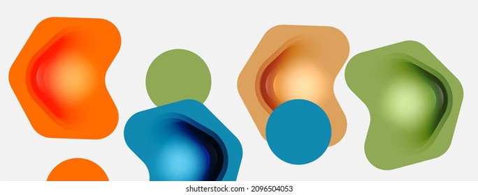 Color arrow shapes on white backdrop. Minimal geometric abstract background. Vector illustration for wallpaper banner background or landing page